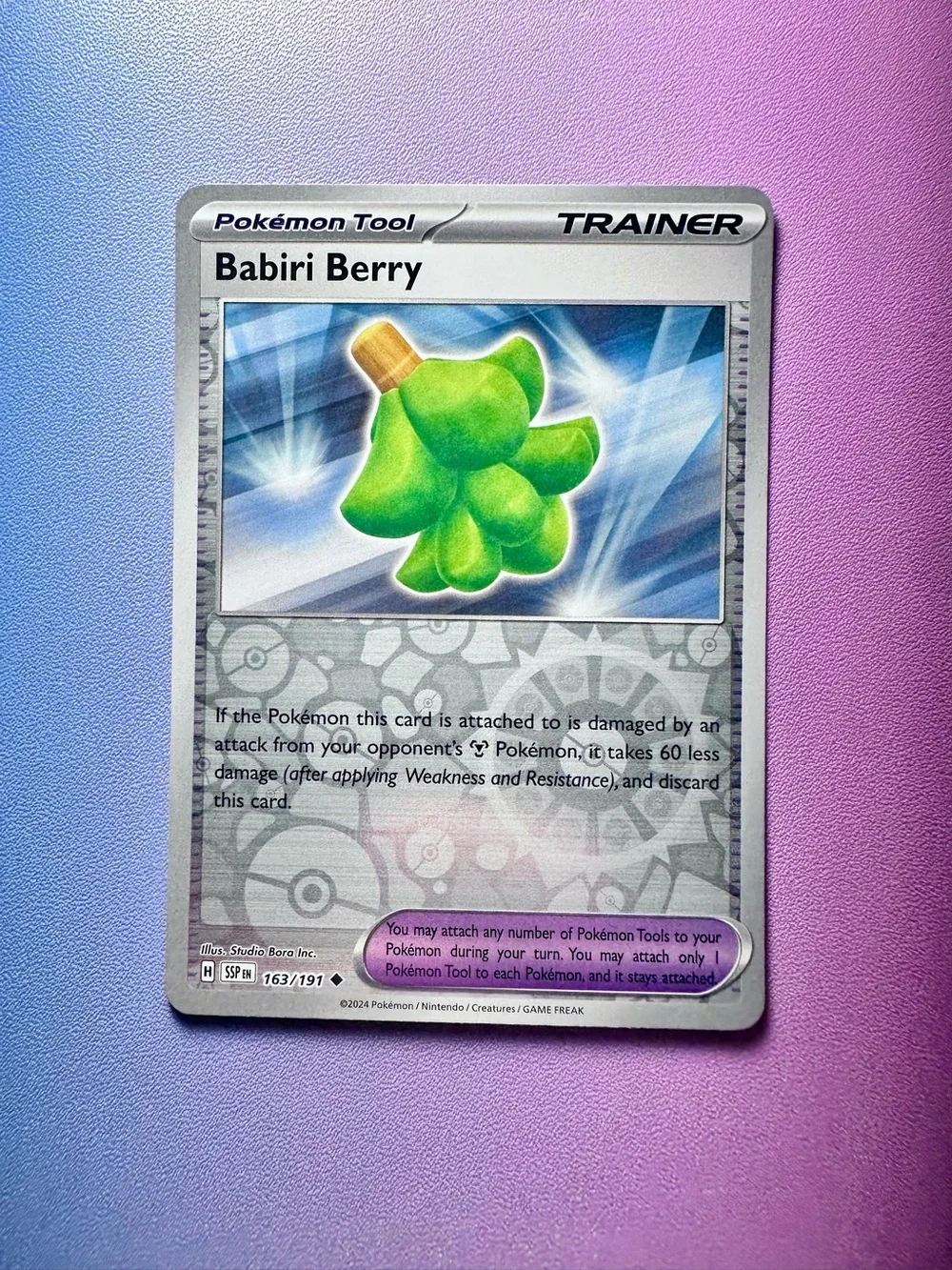 babiri berry [reverse holo] - 163/191 (uncommon) — pokémon: surging sparks